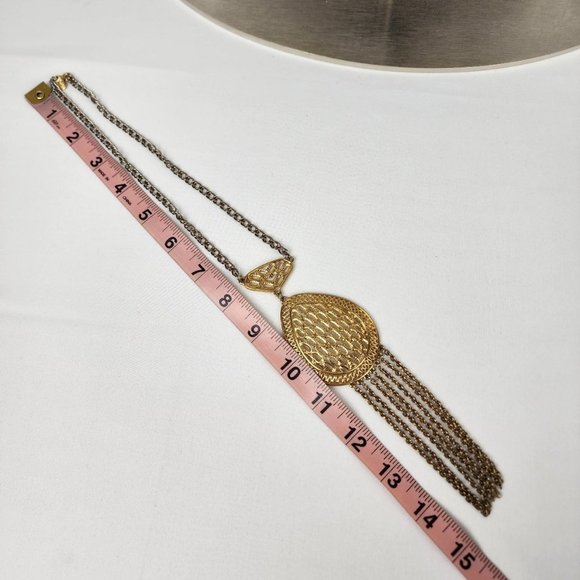 Vintage Vendome Gold Necklace with Fringe - Picture 9 of 9